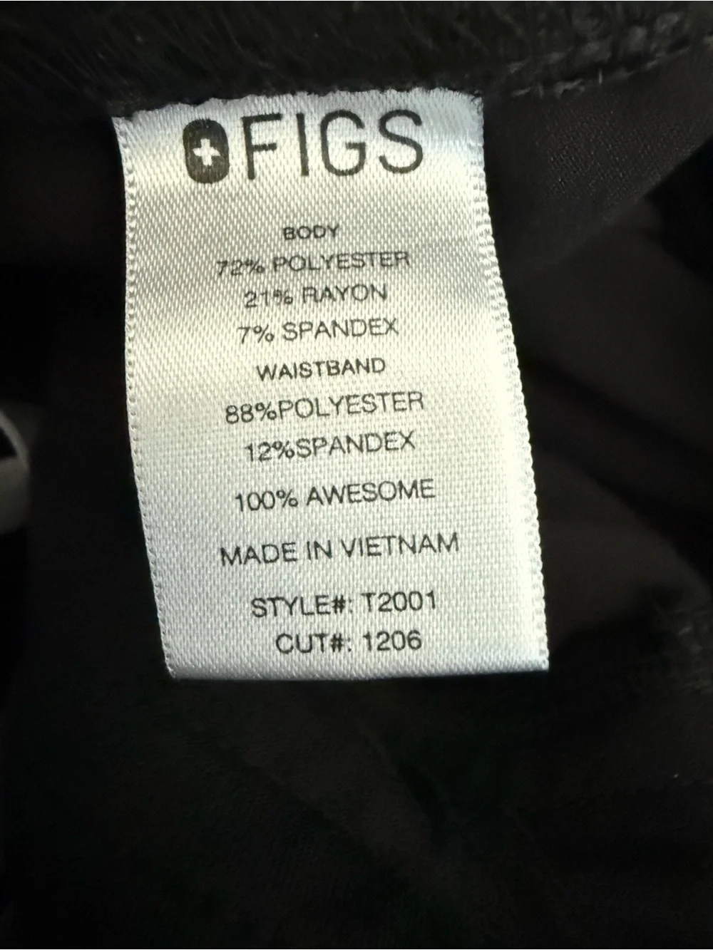 Figs Axim Straight Leg Black Scrub Pant Mens size XL